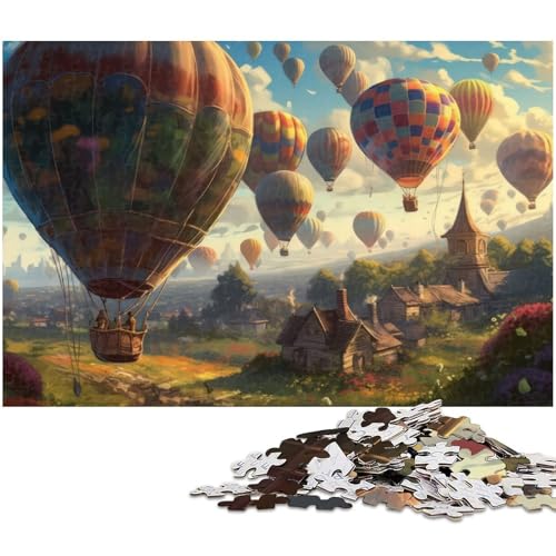 1000 teiliges Puzzle für Erwachsene Heißluftballons Puzzle für Kinder Holzpuzzle Lernspiel für Erwachsene (Größe 75 x 50 cm) von zouxangzz