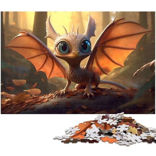 1000 teiliges Puzzle für Erwachsene Herbst Babydrache Puzzle für Lernspiele Herausforderung Spielzeug Kunstwerk Geschenk 1000 Teile (38 x 26 cm) von zouxangzz