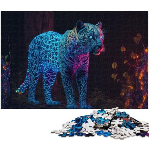 1000 teiliges Puzzle für Erwachsene Jaguar EIN Kunstwerk für Teenager ab 14 Jahren (Größe 38 x 26 cm) von zouxangzz