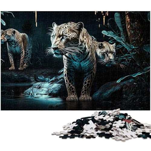 1000 teiliges Puzzle für Erwachsene Jaguar Puzzle Lernspiel Herausforderung Spielzeug Kunstwerk Geschenk (Größe 38 x 26 cm) von zouxangzz