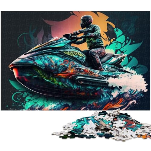 1000 teiliges Puzzle für Erwachsene Jetski Puzzle Geburtstagsgeschenk für Teenager ab 14 Jahren 1000 Teile (75 x 50 cm) von zouxangzz
