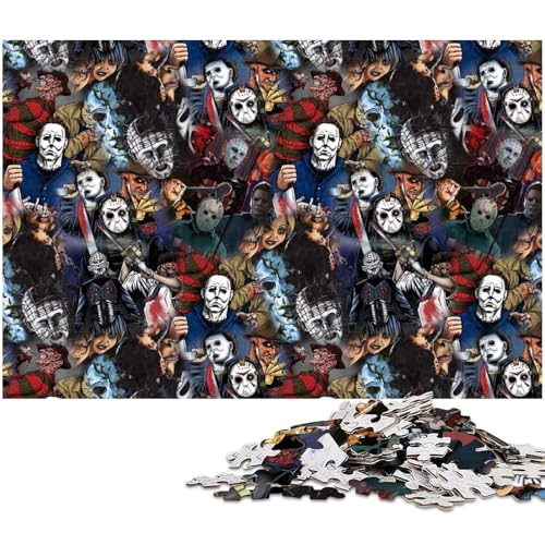 1000 teiliges Puzzle für Erwachsene Killermasken Puzzles für Erwachsene und Kinder Holzpuzzle tolles Geschenk (Größe 75 x 50 cm) von zouxangzz