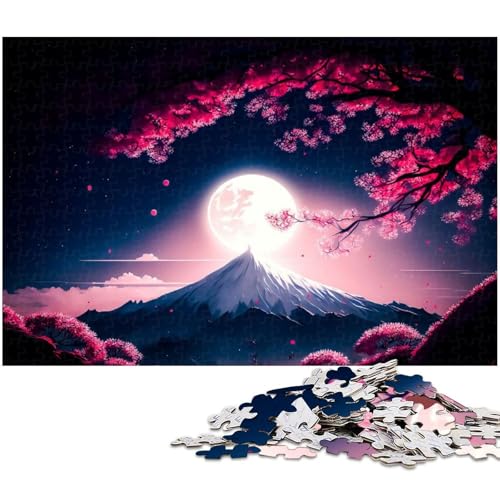 1000 teiliges Puzzle für Erwachsene Kirschblüte Japan Puzzle für Lernspiele Herausforderungen Spielzeug Kunstwerk Geschenk (Größe 75 x 50 cm) von zouxangzz