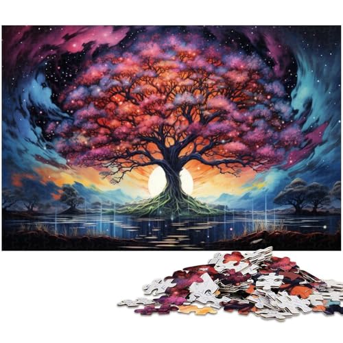 1000 teiliges Puzzle für Erwachsene Kirschblütenbaum in Fantasiefarbe EIN Kunstwerk für Teenager ab 14 Jahren 1000 Teile (75 x 50 cm) von zouxangzz