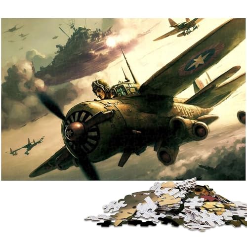 1000 teiliges Puzzle für Erwachsene Kriegsflugzeug Puzzle Geburtstagsgeschenk für Teenager ab 14 Jahren (Größe 75 x 50 cm) von zouxangzz