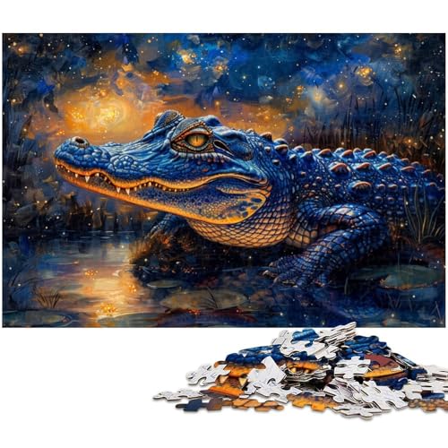 1000 teiliges Puzzle für Erwachsene Krokodil Tierpuzzle für Kinder Holzpuzzle Lernspiel für Erwachsene (Größe 75 x 50 cm) von zouxangzz