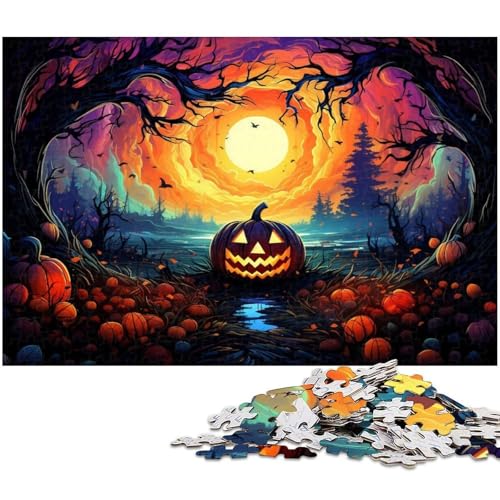 1000 teiliges Puzzle für Erwachsene Kürbis in der Halloween Nacht Spielzeug Denkspiel anspruchsvolles Puzzlespiel und Familienspiel 1000 Teile (38 x 26 cm) von zouxangzz