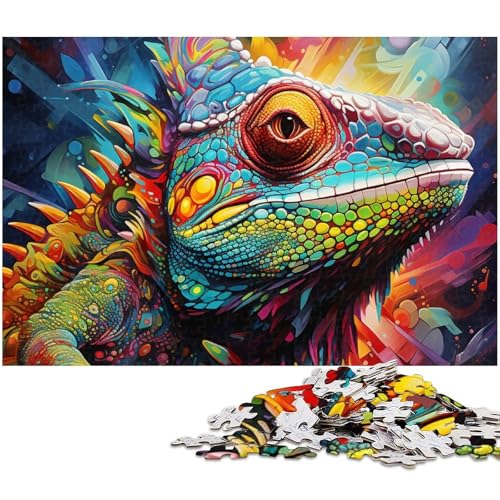 1000 teiliges Puzzle für Erwachsene Kunst Chamäleon EIN Kunstwerk für Teenager ab 14 Jahren (Größe 75 x 50 cm) von zouxangzz