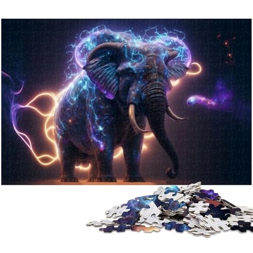 1000 teiliges Puzzle für Erwachsene Kunst Elefanten Puzzle als Geschenk Familienspiel Stressabbau schwieriges Herausforderungspuzzle 1000 Teile (75 x 50 cm) von zouxangzz