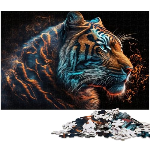 1000 teiliges Puzzle für Erwachsene Kunst Graffiti Tiger schwieriges Puzzle tolle Geschenke und Spielzeuge für Teenager ab 14 Jahren 1000 Teile (75 x 50 cm) von zouxangzz