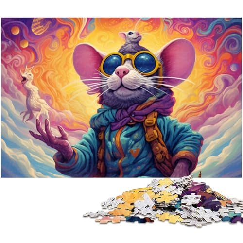 1000 teiliges Puzzle für Erwachsene Kunst Tiermaus EIN Kunstwerk für Teenager ab 14 Jahren (Größe 75 x 50 cm) von zouxangzz