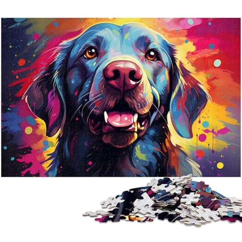 1000 teiliges Puzzle für Erwachsene Labradors farbenfrohes psychedelisches Kunstpuzzle für Lernspiele Herausforderung Spielzeug Kunstwerk Geschenk 1000 Teile (75 x 50 cm) von zouxangzz