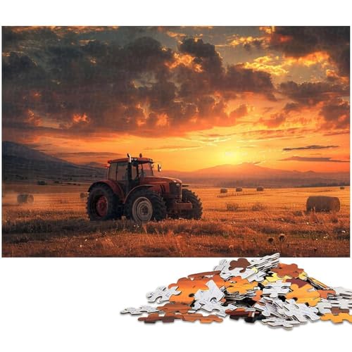 1000 teiliges Puzzle für Erwachsene Landwirtschaftlicher Traktor EIN Kunstwerk für Teenager ab 14 Jahren (Größe 38 x 26 cm) von zouxangzz