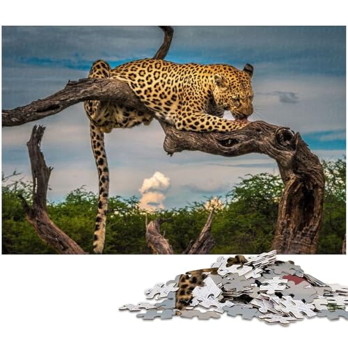 1000 teiliges Puzzle für Erwachsene Leoparden Naturtiere Puzzle als Geschenk Stressabbau schwierige Herausforderung (Größe 38 x 26 cm) von zouxangzz