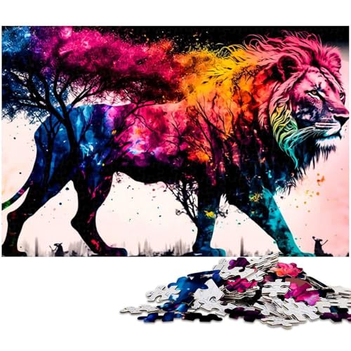 1000 teiliges Puzzle für Erwachsene Löwen Puzzle Kunstwerk für Teenager ab 14 Jahren 1000 Teile (38 x 26 cm) von zouxangzz
