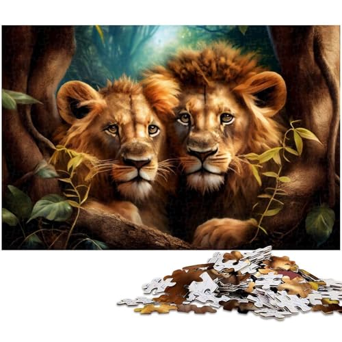1000 teiliges Puzzle für Erwachsene Löwenbabys EIN Kunstwerk für Teenager ab 14 Jahren (Größe 38 x 26 cm) von zouxangzz