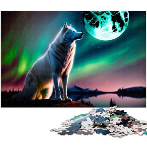 1000 teiliges Puzzle für Erwachsene Lone Wolf Sings His Holzpuzzle Lernspielzeug (Größe 75 x 50 cm) von zouxangzz