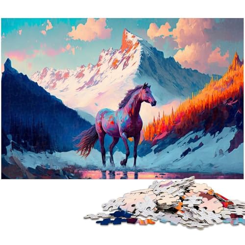 1000 teiliges Puzzle für Erwachsene Majestätisches Pferdespielzeug Denkspiel anspruchsvolles Puzzlespiel und Familienspiel (Größe 75 x 50 cm) von zouxangzz