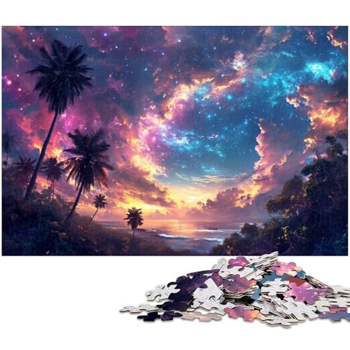 1000 teiliges Puzzle für Erwachsene Meer unter Sonnenuntergang Holzpuzzle Lernspielzeug (Größe 75 x 50 cm) von zouxangzz