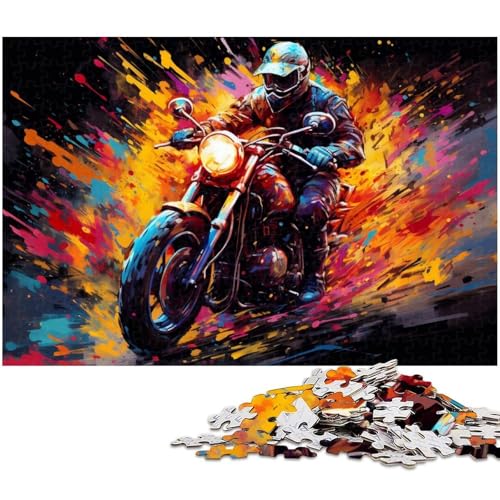 1000 teiliges Puzzle für Erwachsene Motorradfahrer EIN Kunstwerk für Teenager ab 14 Jahren 1000 Teile (75 x 50 cm) von zouxangzz