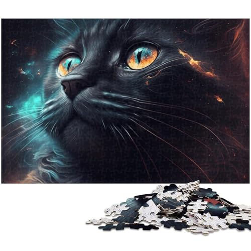 1000 teiliges Puzzle für Erwachsene Nebel Tier Katze Puzzle für Lernspiele Herausforderung Spielzeug Kunstwerk Geschenk (Größe 38 x 26 cm) von zouxangzz