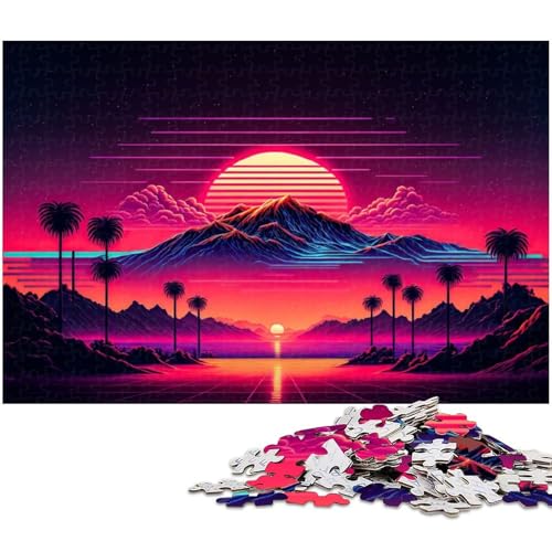 1000 teiliges Puzzle für Erwachsene Neonlandschaft Spielzeug Denkspiel anspruchsvolles Puzzlespiel und Familienspiel 1000 Teile (38 x 26 cm) von zouxangzz