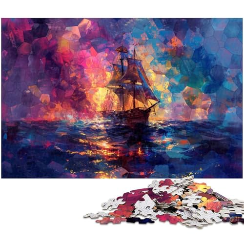 1000 teiliges Puzzle für Erwachsene Ölgemälde Bootspuzzle Geschenke Geburtstagsgeschenke für Teenager ab 14 Jahren (Größe 75 x 50 cm) von zouxangzz