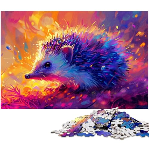 1000 teiliges Puzzle für Erwachsene Ölgemälde Igel Spielzeug Denkspiel anspruchsvolles Puzzlespiel und Familienspiel (Größe 38 x 26 cm) von zouxangzz