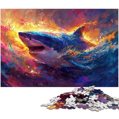 1000 teiliges Puzzle für Erwachsene Ölgemälde von Haien Puzzle für Kinder Papierpuzzle Lernspiel für Erwachsene (Größe 38 x 26 cm) von zouxangzz