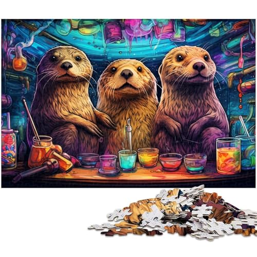 1000 teiliges Puzzle für Erwachsene Otter Spielzeug Denkspiel anspruchsvolles Puzzlespiel und Familienspiel (Größe 75 x 50 cm) von zouxangzz
