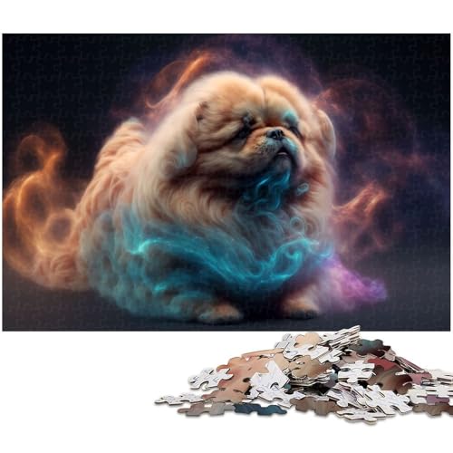 1000 teiliges Puzzle für Erwachsene Pekingese Puzzle Kunstwerk für Teenager ab 14 Jahren (Größe 75 x 50 cm) von zouxangzz