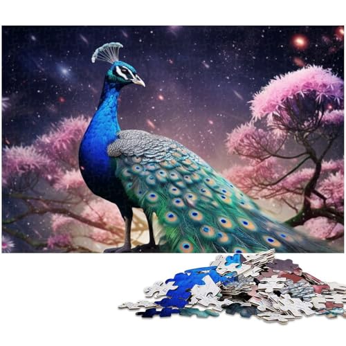 1000 teiliges Puzzle für Erwachsene Pfauenblumen Spielzeug Denkspiel anspruchsvolles Puzzlespiel und Familienspiel (Größe 38 x 26 cm) von zouxangzz