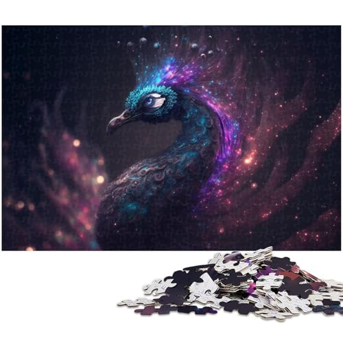 1000 teiliges Puzzle für Erwachsene Pfauenpuzzle für Kinder Holzpuzzle Lernspiel für Erwachsene (Größe 75 x 50 cm) von zouxangzz