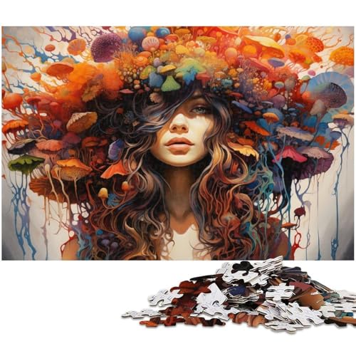 1000 teiliges Puzzle für Erwachsene Pilzmädchen Puzzle für Lernspiele Herausforderung Spielzeug Kunstwerk Geschenk 1000 Teile (38 x 26 cm) von zouxangzz