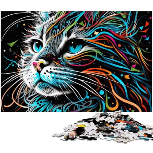 1000 teiliges Puzzle für Erwachsene Porträt Einer schönen Katze Spielzeug Denkspiel anspruchsvolles Puzzlespiel und Familienspiel (Größe 38 x 26 cm) von zouxangzz