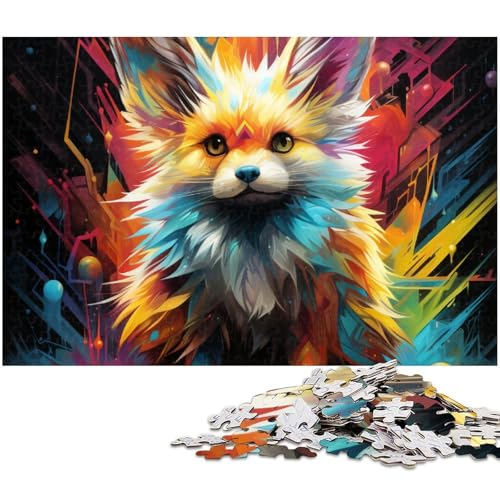 1000 teiliges Puzzle für Erwachsene Psychedelic Fox Puzzle für Lernspiele Herausforderungen Spielzeug Kunstwerk Geschenk (Größe 75 x 50 cm) von zouxangzz