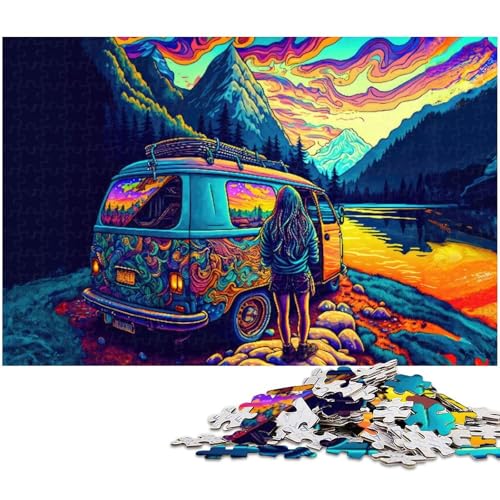 1000 teiliges Puzzle für Erwachsene Psychedelic Road Trip Toy Denkspiel anspruchsvolles Puzzlespiel und Familienspiel (Größe 38 x 26 cm) von zouxangzz
