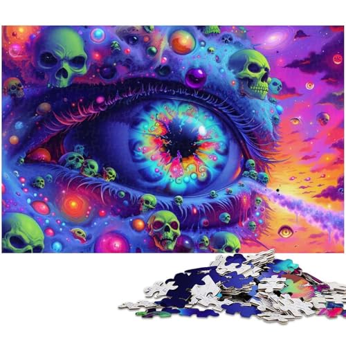 1000 teiliges Puzzle für Erwachsene Psychedelische Landschaft Puzzle aus Holz Lernspielzeug (Größe 75 x 50 cm) von zouxangzz