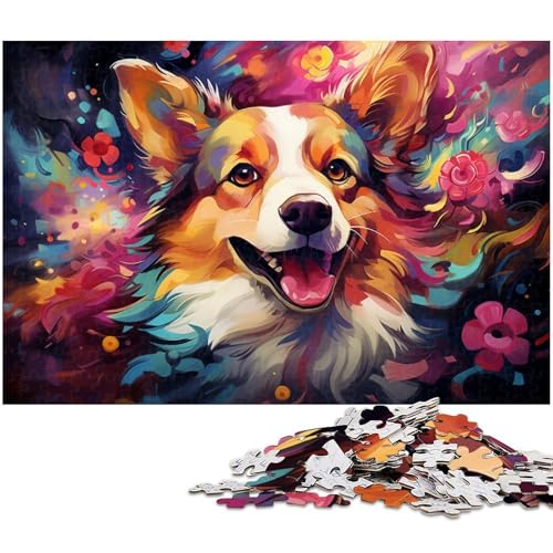 1000 teiliges Puzzle für Erwachsene Psychedelischer Farbhund EIN Kunstwerk für Teenager ab 14 Jahren 1000 Teile (75 x 50 cm) von zouxangzz