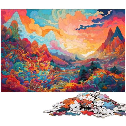 1000 teiliges Puzzle für Erwachsene Psychedelisches Puzzle Holzpuzzle Lernspielzeug (Größe 75 x 50 cm) von zouxangzz