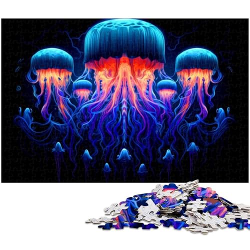 1000 teiliges Puzzle für Erwachsene Quallen Puzzle Kunstwerk für Teenager ab 14 Jahren (Größe 38 x 26 cm) von zouxangzz