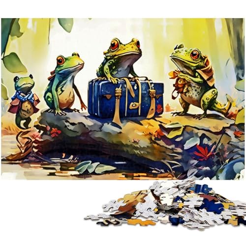 1000 teiliges Puzzle für Erwachsene Reise Laubfrosch Puzzle für Kinder Holzpuzzle Lernspiel für Erwachsene (Größe 75 x 50 cm) von zouxangzz