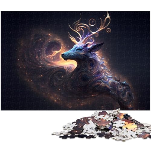 1000 teiliges Puzzle für Erwachsene Rentier Spielzeug Denkspiel anspruchsvolles Puzzlespiel und Familienspiel (Größe 38 x 26 cm) von zouxangzz