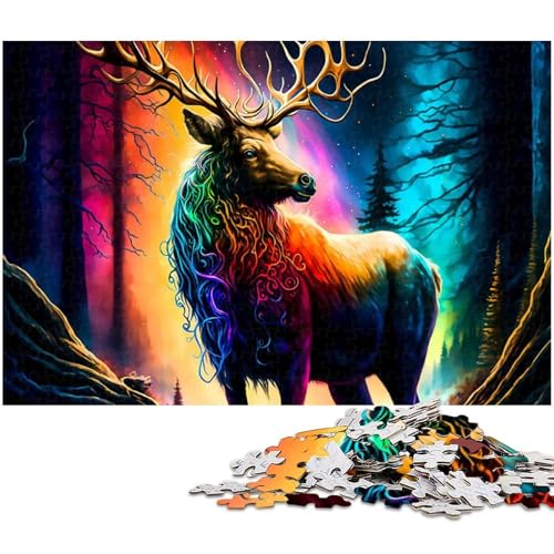 1000 teiliges Puzzle für Erwachsene Rentier Spielzeug Denkspiel anspruchsvolles Puzzlespiel und Familienspiel (Größe 75 x 50 cm) von zouxangzz