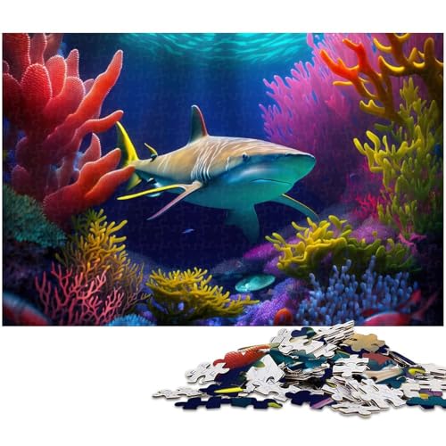 1000 teiliges Puzzle für Erwachsene Riffhai Spielzeug Denkspiel anspruchsvolles Puzzlespiel und Familienspiel (Größe 75 x 50 cm) von zouxangzz