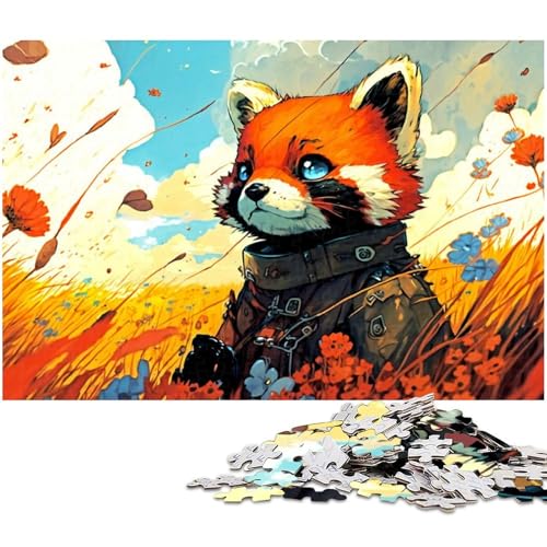 1000 teiliges Puzzle für Erwachsene Roter Panda Puzzle für Lernspiele Herausforderungen Spielzeug Kunstwerk Geschenk (Größe 38 x 26 cm) von zouxangzz