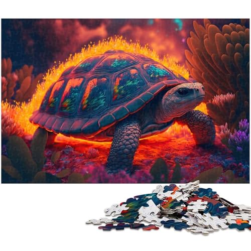 1000 teiliges Puzzle für Erwachsene Schildkröten Feuerspielzeug Denkspiel anspruchsvolles Puzzlespiel und Familienspiel (Größe 75 x 50 cm) von zouxangzz
