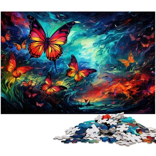 1000 teiliges Puzzle für Erwachsene Schmetterling EIN Kunstwerk für Teenager ab 14 Jahren 1000 Teile (38 x 26 cm) von zouxangzz