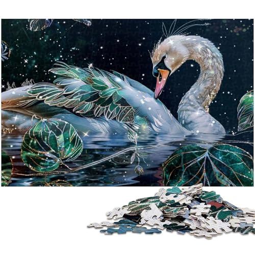 1000 teiliges Puzzle für Erwachsene Schwanen Puzzle Geburtstagsgeschenk für Teenager ab 14 Jahren (Größe 38 x 26 cm) von zouxangzz
