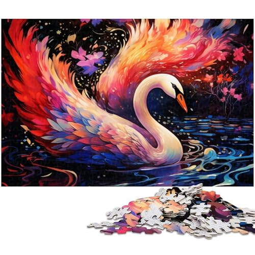 1000 teiliges Puzzle für Erwachsene Schwanen Puzzle Holzpuzzle Lernspielzeug (Größe 75 x 50 cm) von zouxangzz